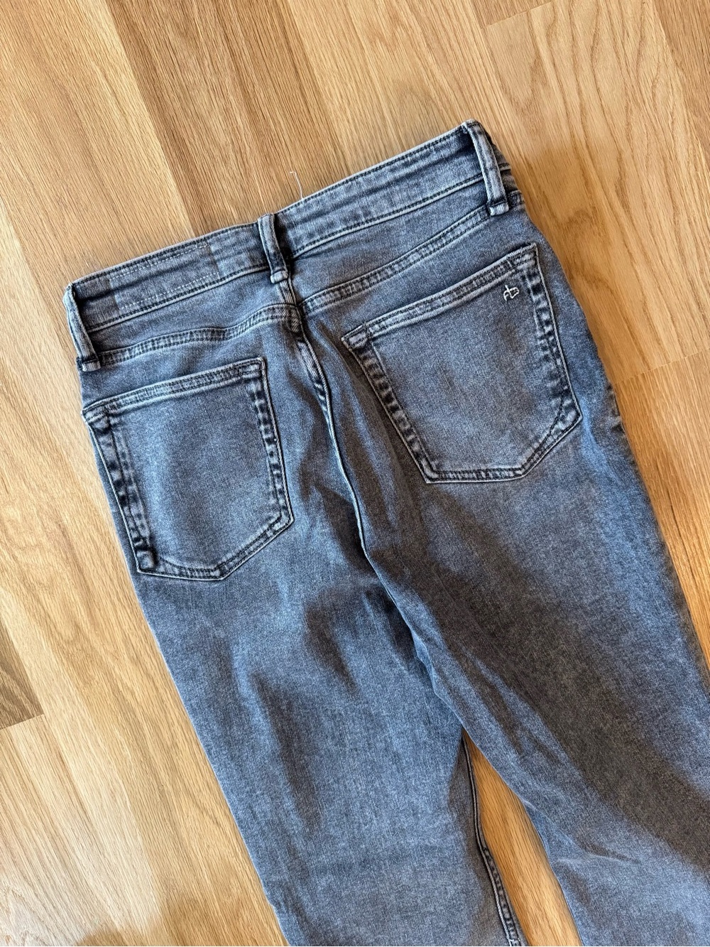 rag & bone Casey High Rise Ankle Flare in Gray with Raw Hem - Picture 7 of 7